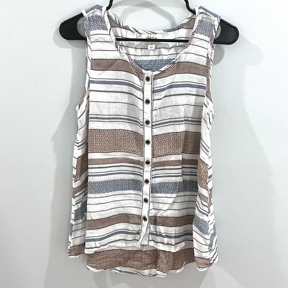 Style & Co 100% cotton striped top size small - Picture 3 of 7